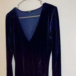 Love Sex Magic Velvet Dress - Navy Blue